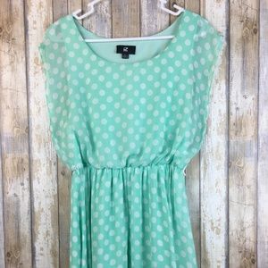 IZ Byer Mint Green Polka Dot Dress